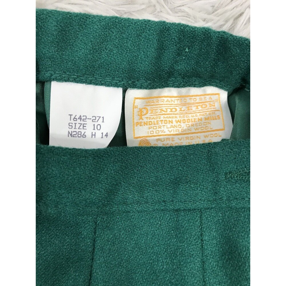 PENDLETON‎ Long Green Wool Skirt Lined Women's Size 10 - Picture 2 of 5